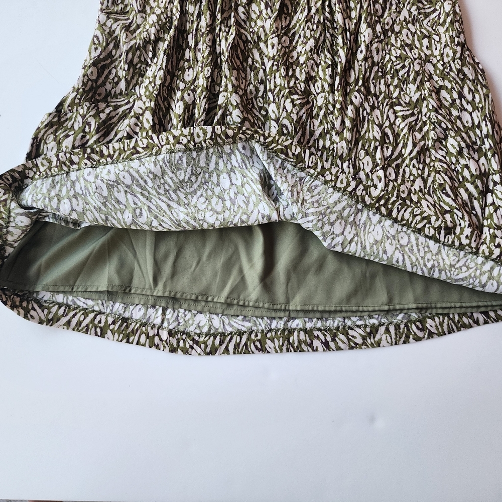 Garnet Hill Floral Olive Green Dress with Pockets Size 4 - Picture 7 of 7